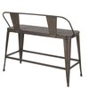 Lumisource Oregon Counter Bench in Antique Metal and Espresso Bamboo BC26-OR ANE